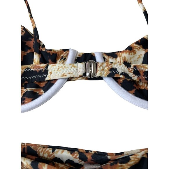 Zaful 2 Piece Bikini Animal Print String Bikini Underwire Size 8 Large - Picture 3 of 9